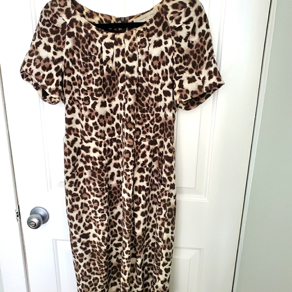 100% Silk Gerard Darel Leopard Dress - Picture 1 of 7